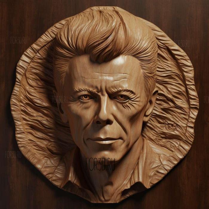 David Bowie 2 stl model for CNC